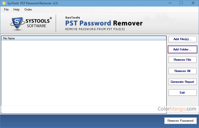 systools pst password remover